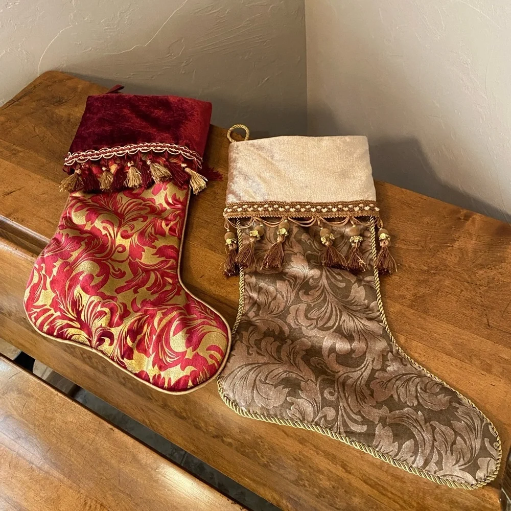Lot Of 2 Christmas Stockings with tassels